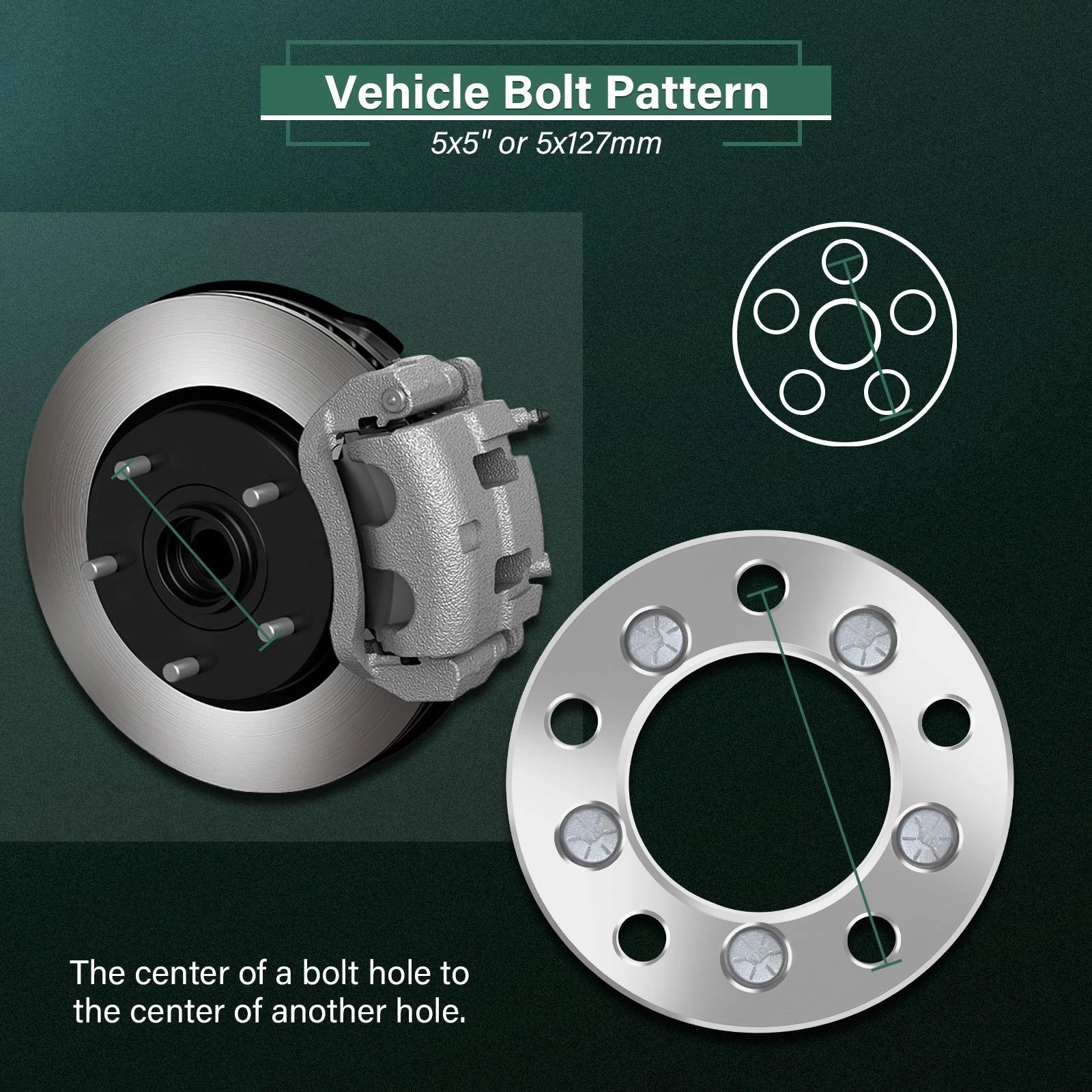 2X 1" Wheel Adapters 5x5 to 5x4.5 12x1.5 for Chevrolet Caprice (1991–1996)