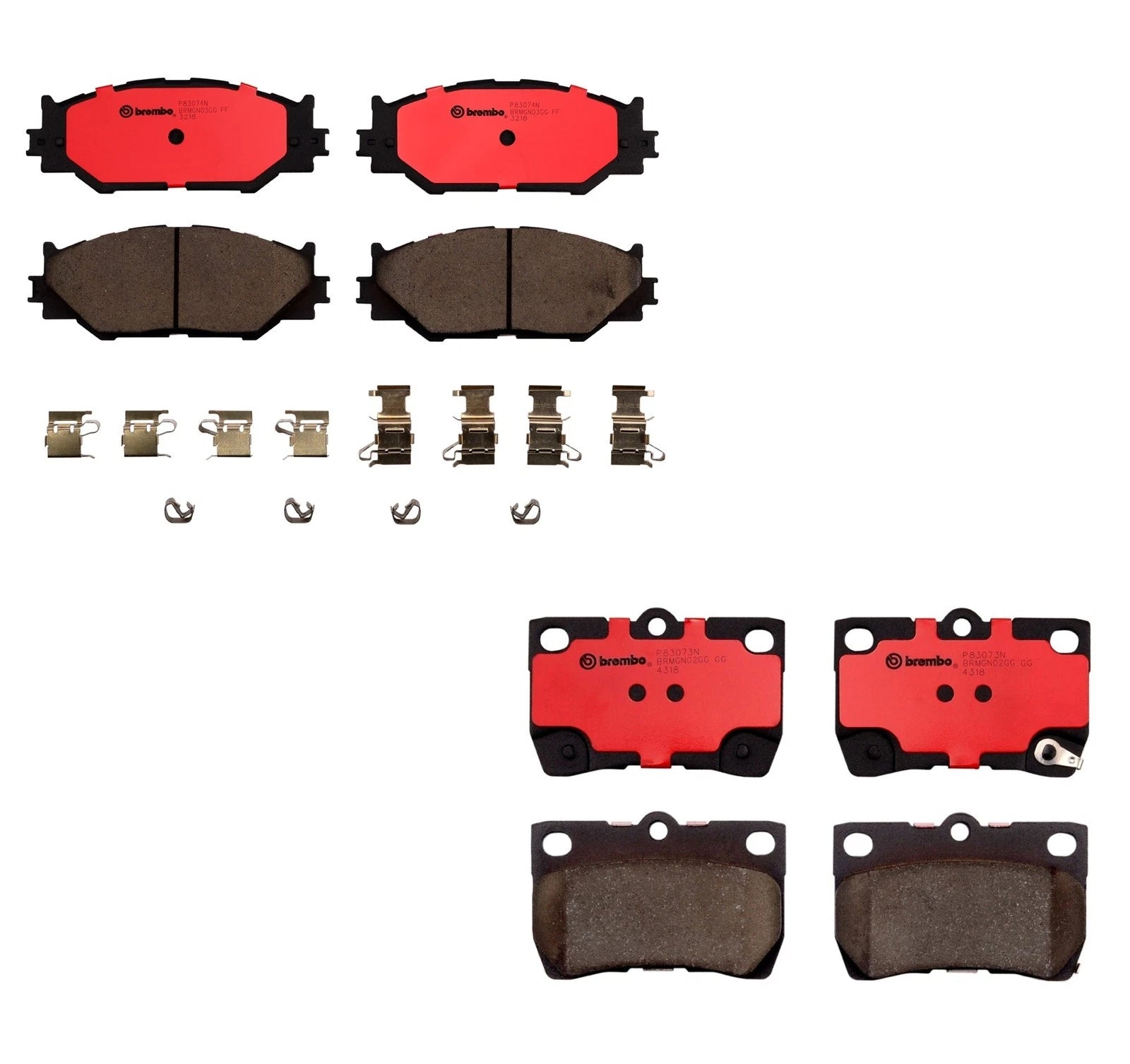 Set of 4 Brembo NAO Ceramic Brake Pads for Lexus IS250 (2006–2009)