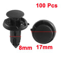 100 Pcs Black Plastic Splash Bumper Push-Type Fastener for Toyota