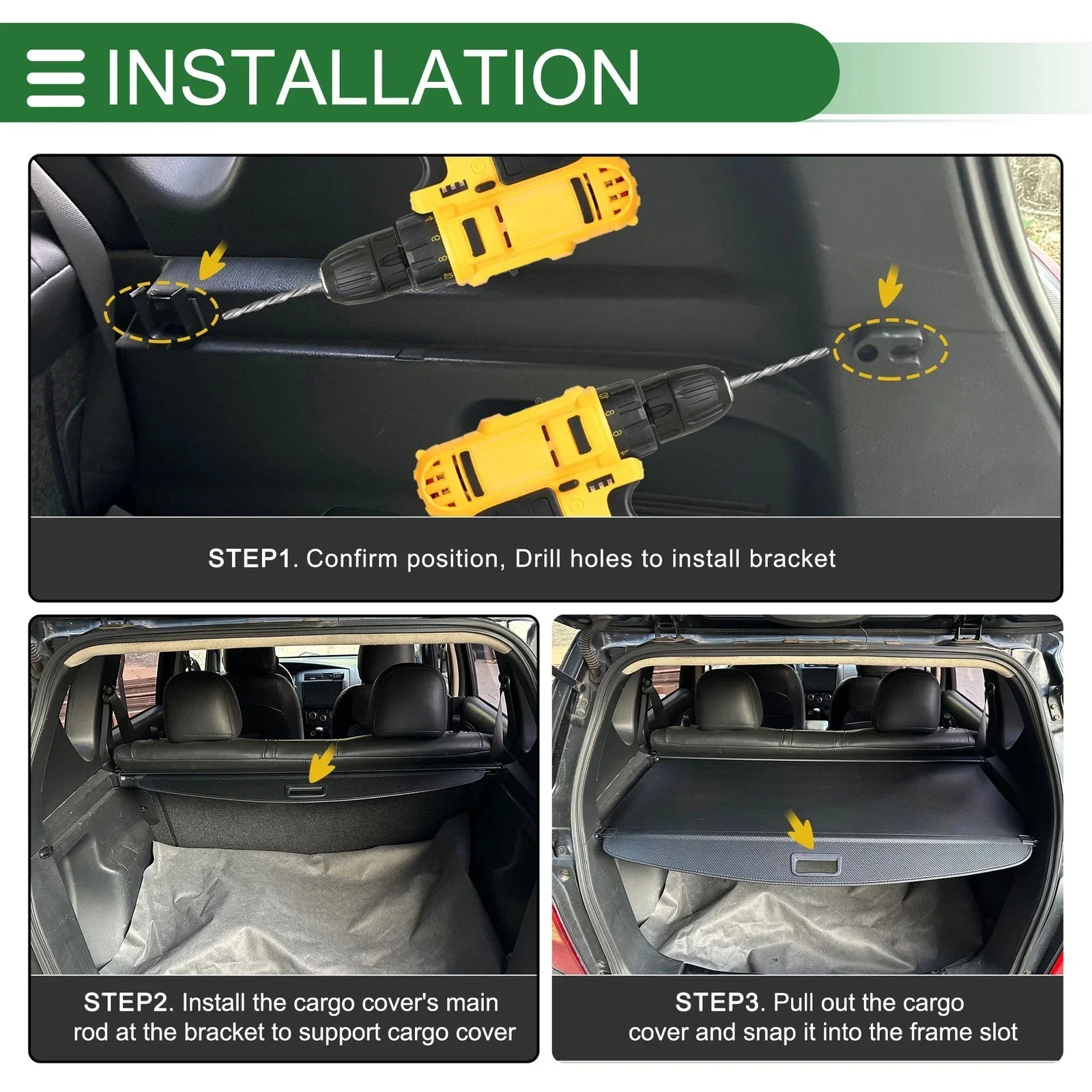 Trunk Retractable Cargo Cover for Lexus NX200t (2015-2017) Black Carbon Fiber