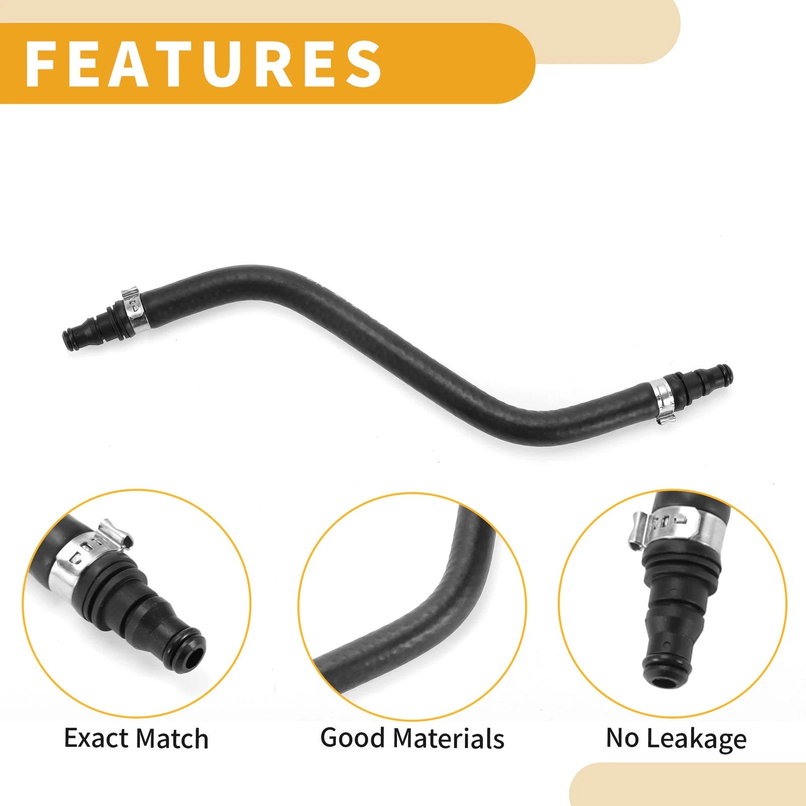 Vent Line Hose for Mercedes-Benz E350 (2010–2016) No.A2125010525 Rubber Black