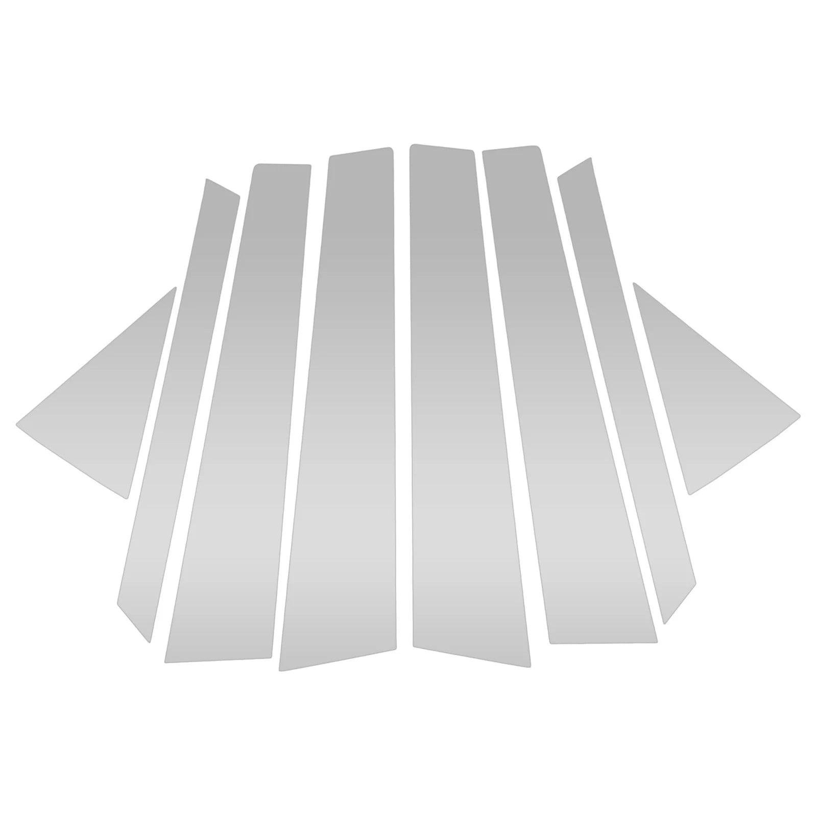 Set of 8 Door Pillar Window Trim for Hyundai Tucson (2016–2018) Silver Tone