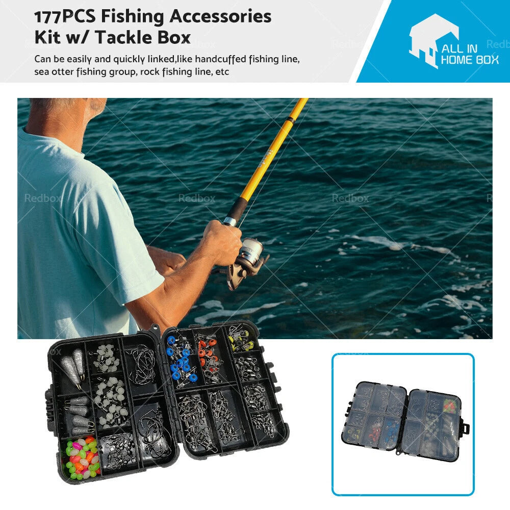 177 Pcs Fishing Accessories Kit for Outdoor Tackle