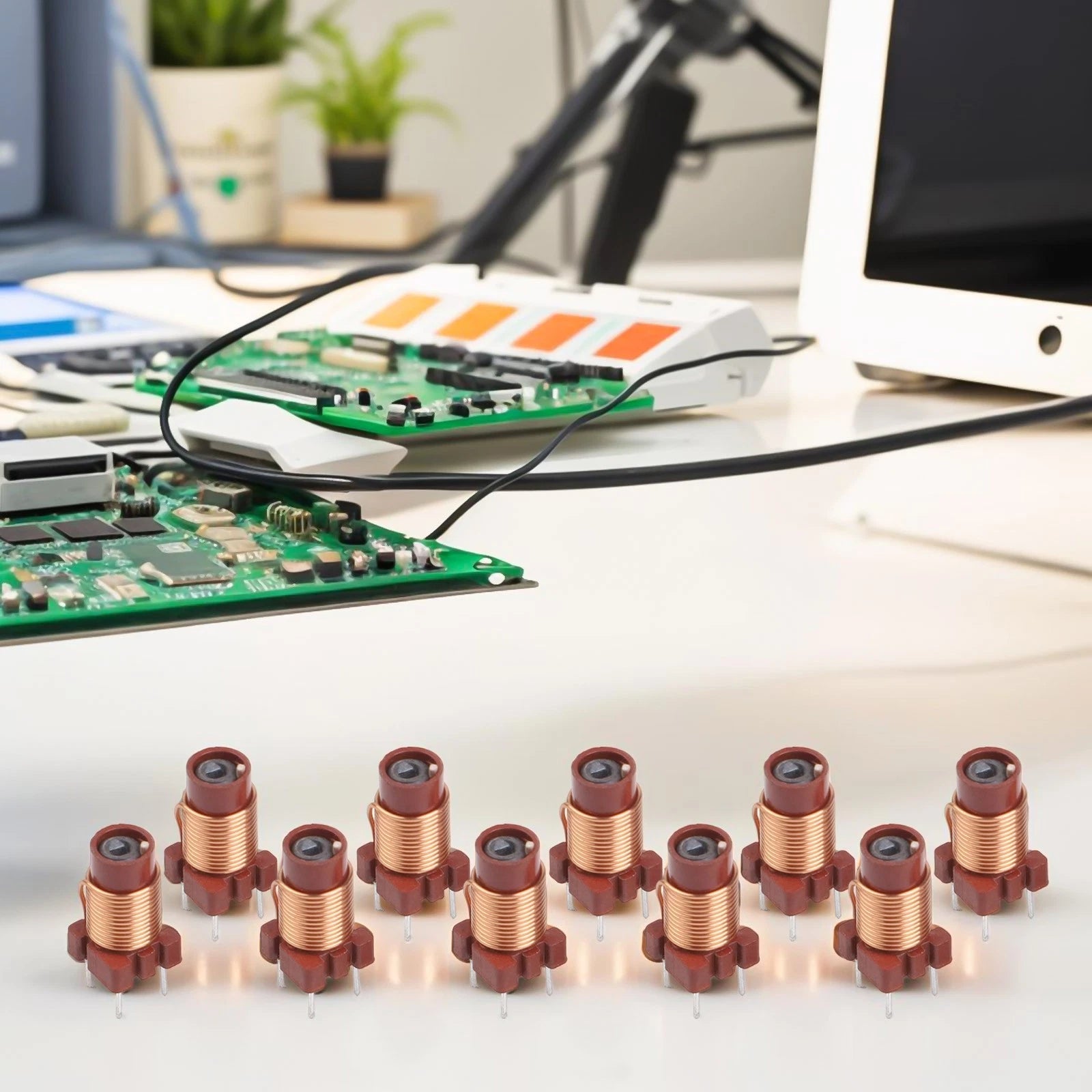 Set of 10 Adjustable Ferrite Core Inductors 0.6-1.7uH 12T Turns