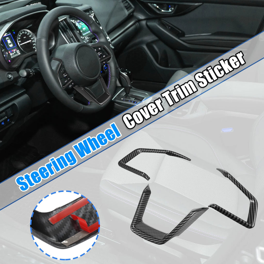 3pcs Black Steering Wheel Cover Trim Set for Subaru Forester Ascent (2019–2021)