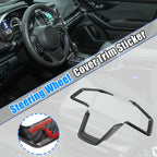 3pcs Black Steering Wheel Cover Trim Set for Subaru Forester Ascent (2019–2021)