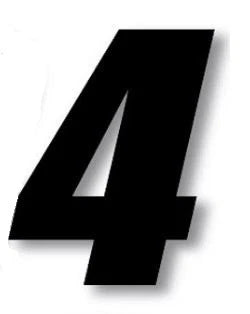 Number "4" Decals for Motorcycle Racing (7")