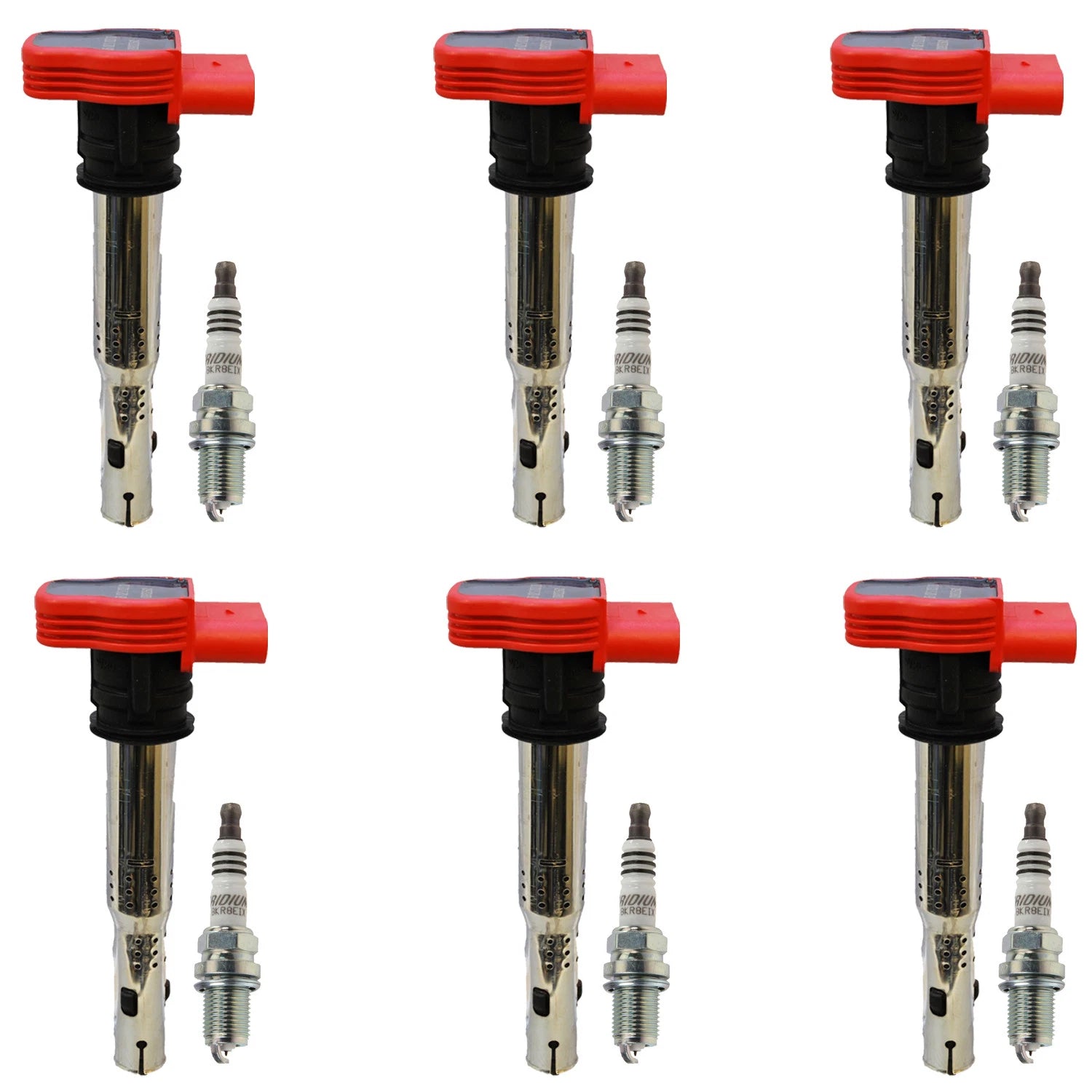 Set of 6 Ignition Coils & NGK Iridium Spark Plugs for Q5 Q7 Cayenne Touareg