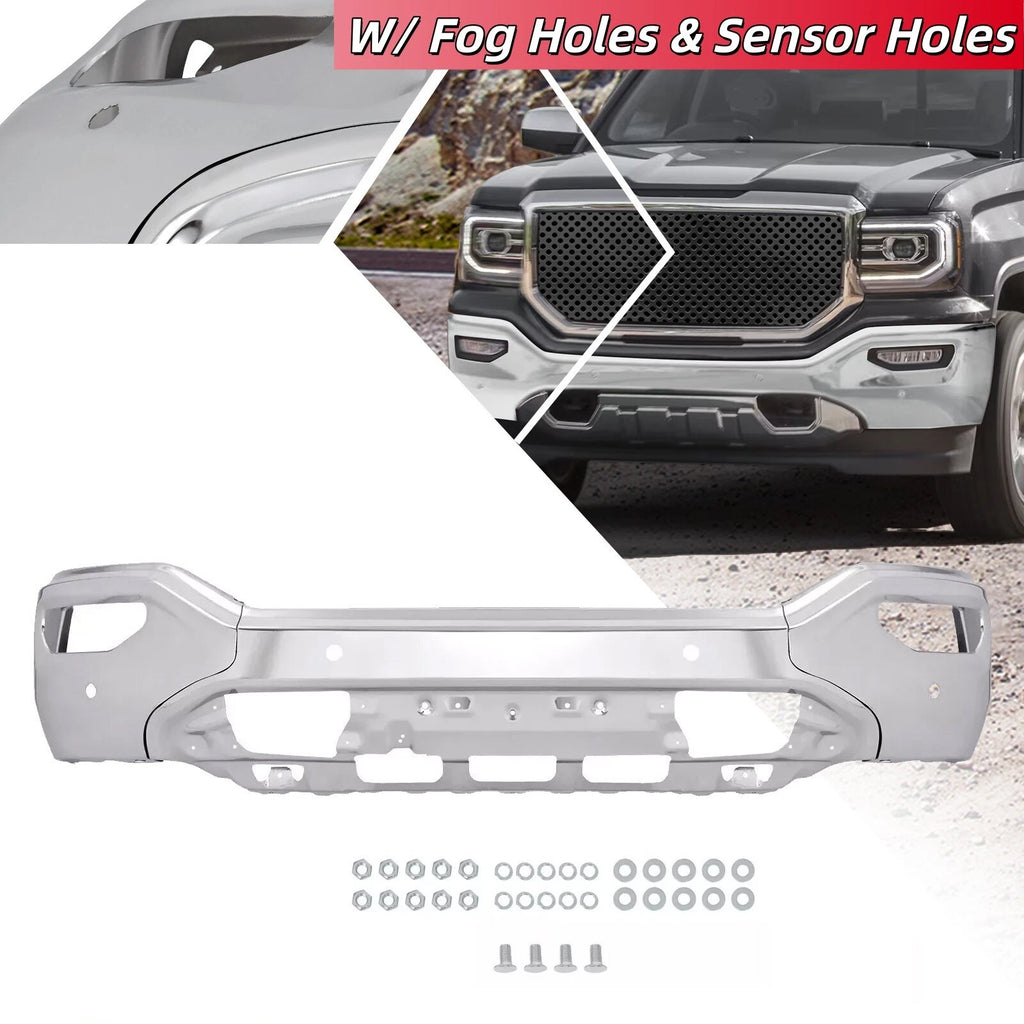 Chrome Front Bumper Cover for GMC Sierra 1500 (2016–2018)