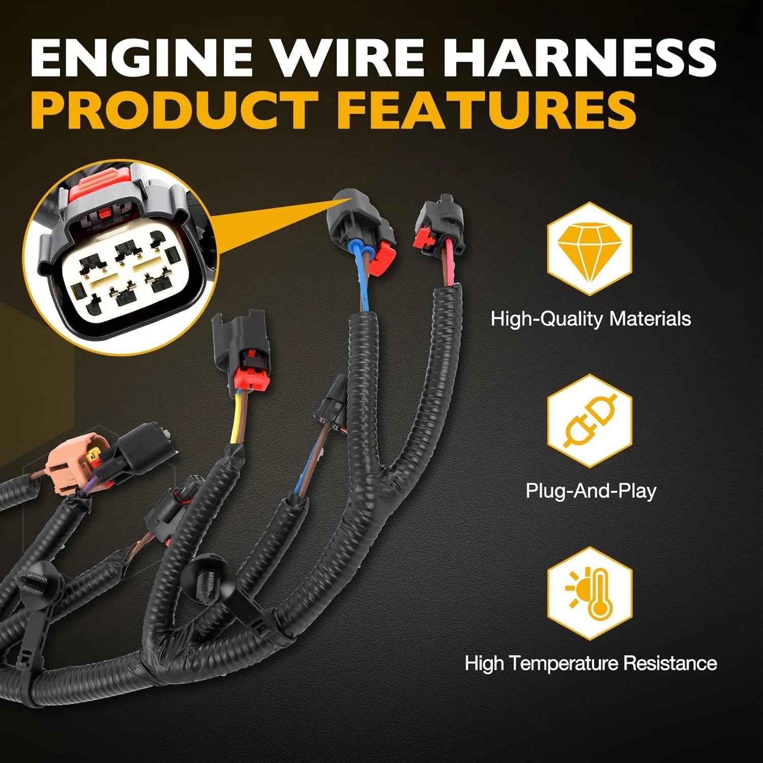 Injector Wiring Engine Wire Harness for Ram 1500, Jeep Wrangler (2012–2024)