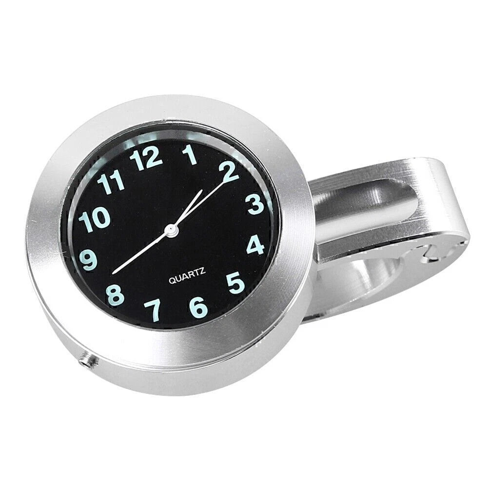Digital Clock Watch Handlebar Mount Holder for Bike (Chrome, Waterproof)