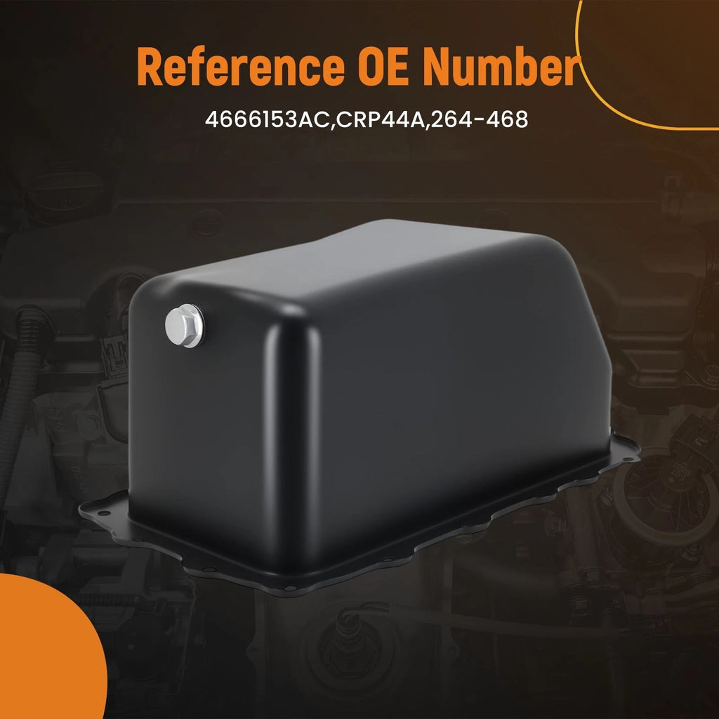 Engine Oil Sump Pan for Jeep Wrangler Rubicon 3.8L (2007–2011) CRP44A Black