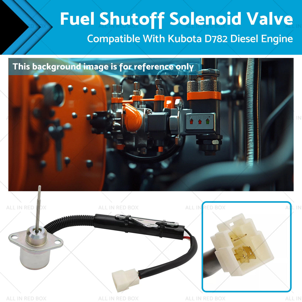 Fuel Stop Solenoid 12V for Kubota D782 (1G820-60012, SA-5156-12)