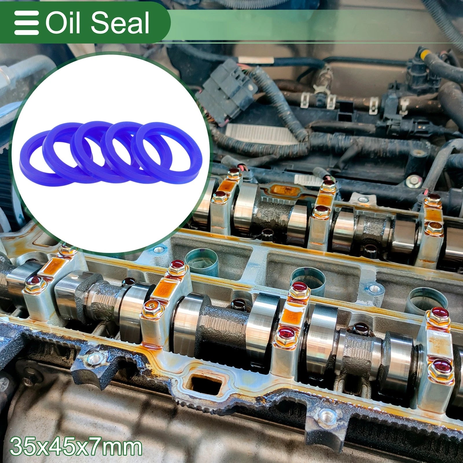 Set of 5 Oil Seal Ring 35x45x7mm for Rotary Shaft (Universal)
