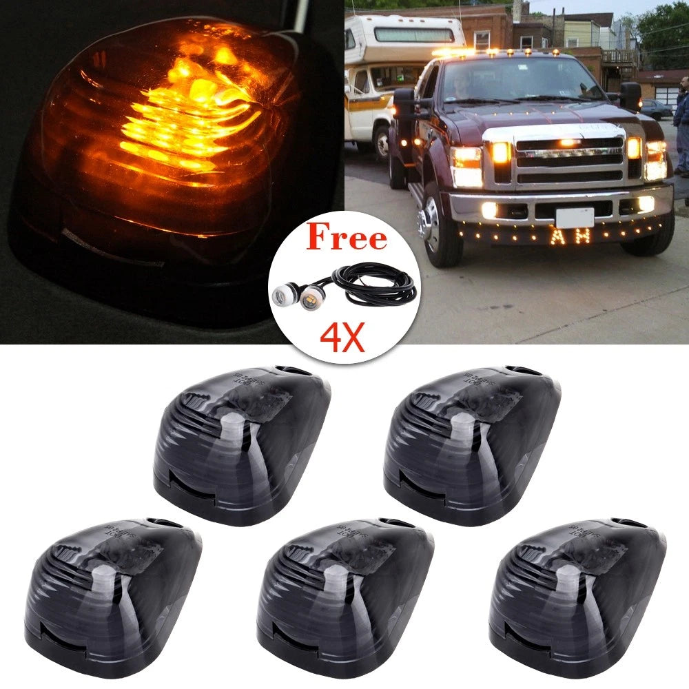 Set of 5 Cab Marker Lights for Ford E150 E250 E350 (1999–2018) - Amber