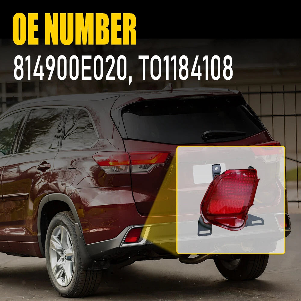 Bumper Reflector for Toyota Highlander (2014-2019) Rear Driver Side