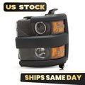 Halogen Headlight with Bulb Driver Left for Chevy Silverado 2500 3500 HD (2015–2019)
