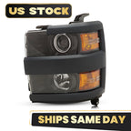 Halogen Headlight with Bulb Driver Left for Chevy Silverado 2500 3500 HD (2015–2019)