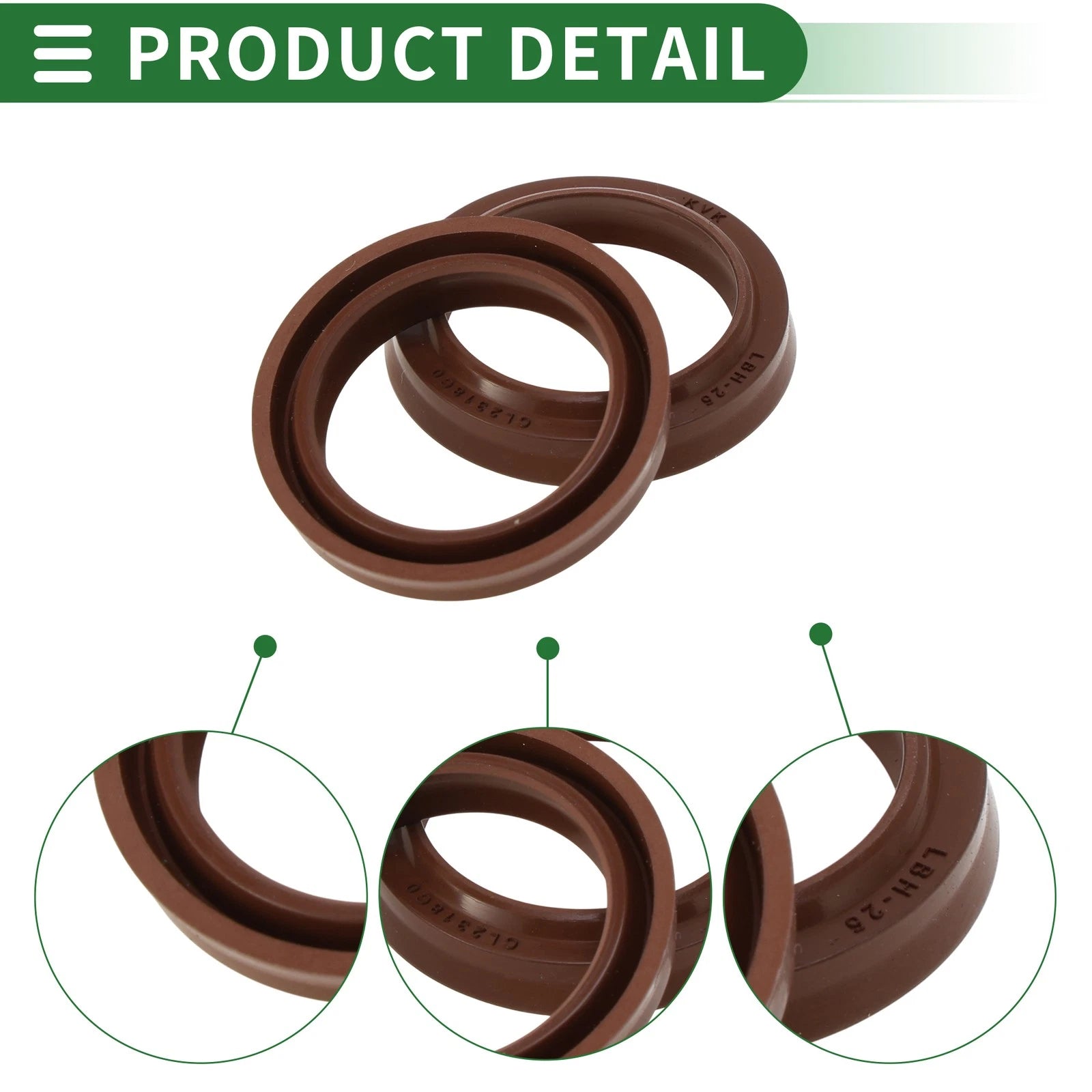 Set of 5 Oil Seal Rotary Shaft Seal FKM Rubber 25x33x4.5mm