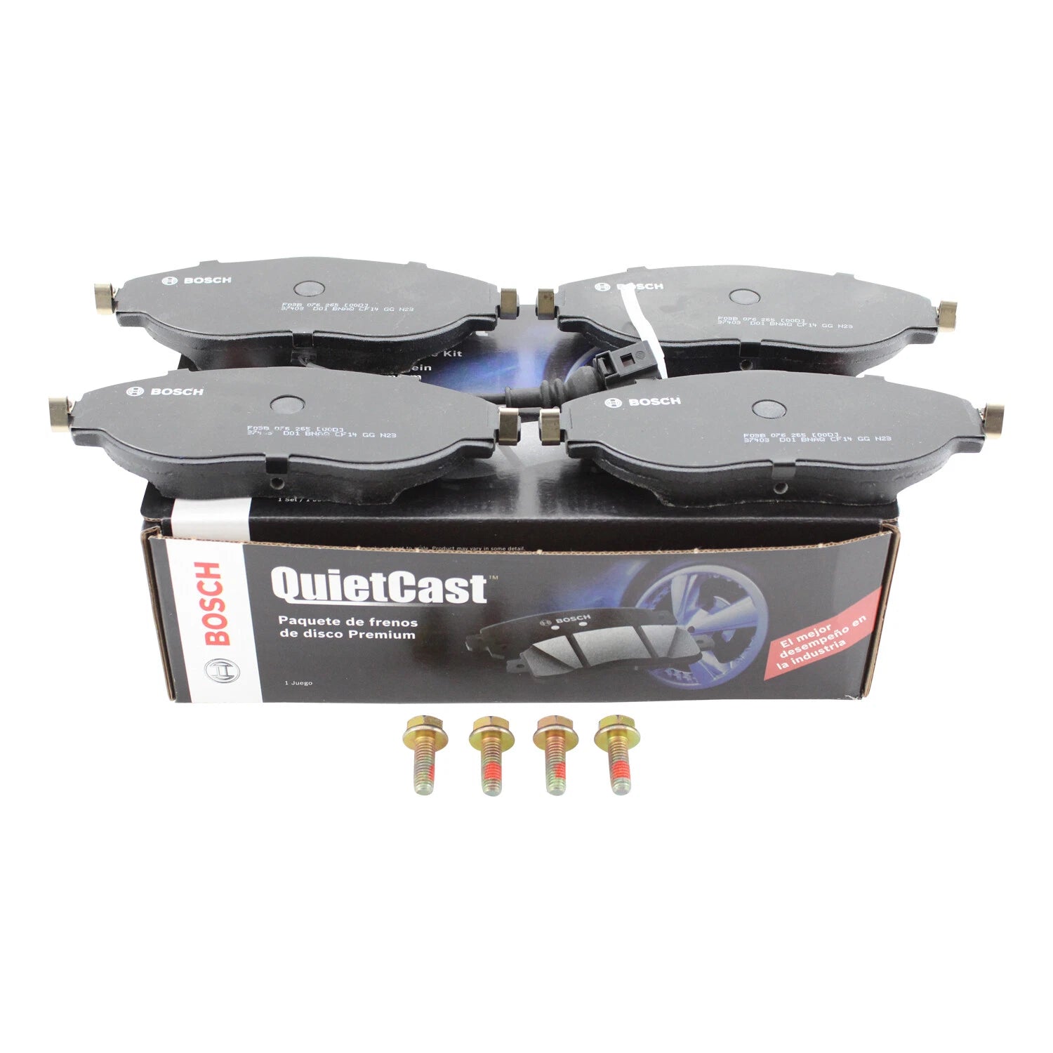 Set of 4 Bosch QuietCast Front Ceramic Brake Pads for Audi S3 VW CC Golf R GTI Jetta (2015–2020)