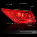 Outer Rear Left LED Chrome Housing Tail Light for Infiniti Q50 (2014–2017)