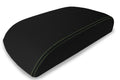 Console Lid Armrest Cover for Ford Explorer (2011–2019) Carbon Fiber Green Stitch