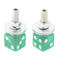 2X Green Dice License Plate Bolts for Motorcycle Bike