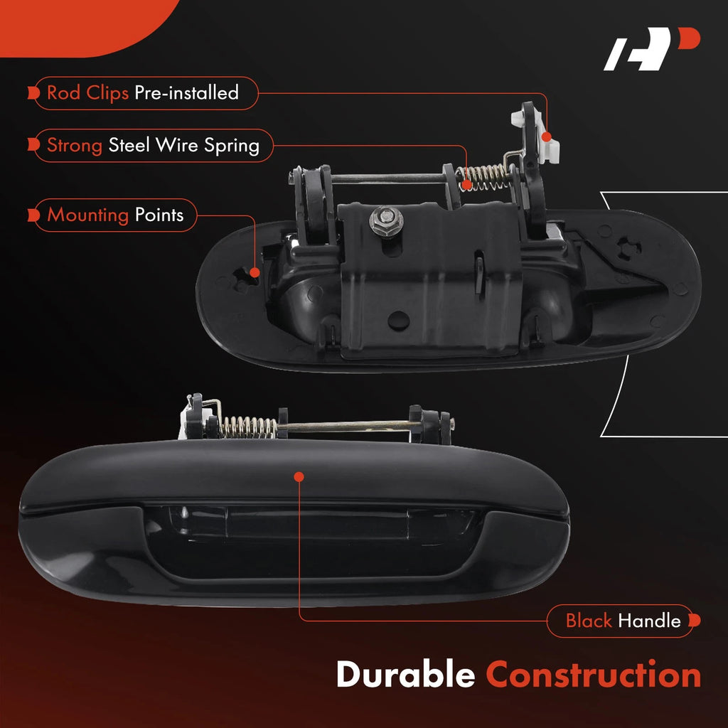 2X Rear Black Exterior Door Handle for Chevy Trailblazer GMC Envoy (2002–2009)