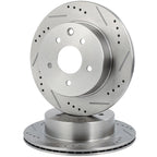 Rear Brake Drilled & Slotted Rotors & Ceramic Pads for Infiniti G35 (2003–2004)