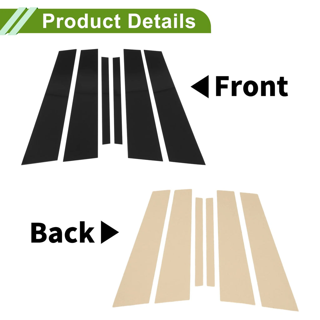 6 Pcs Door Pillar Window Trim for BMW 3-Series (2019–2022) Black