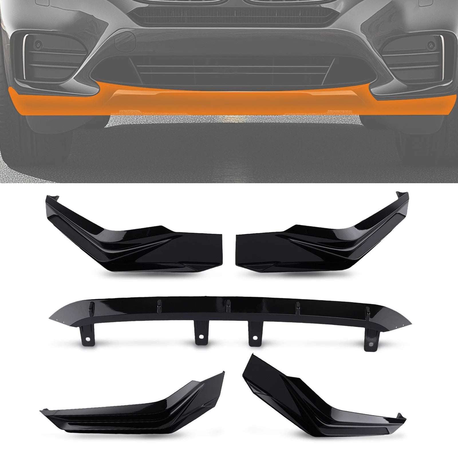Front Skirt Protector for Honda Civic (2022–2024) Black Splitter Extension
