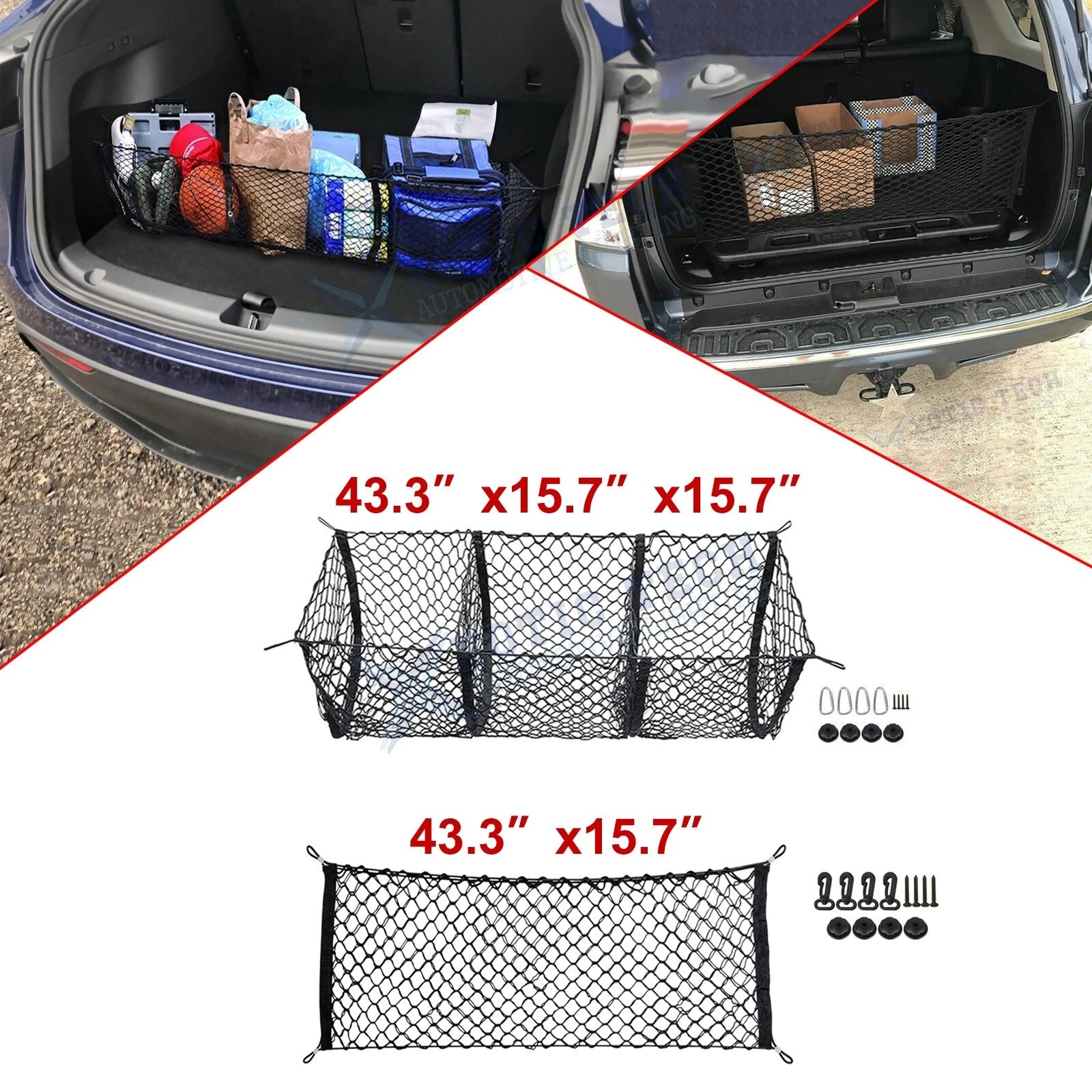 Cargo Storage Net for MPV SUV Vans Trunk Bed (43.3–15.7) 2012–2024
