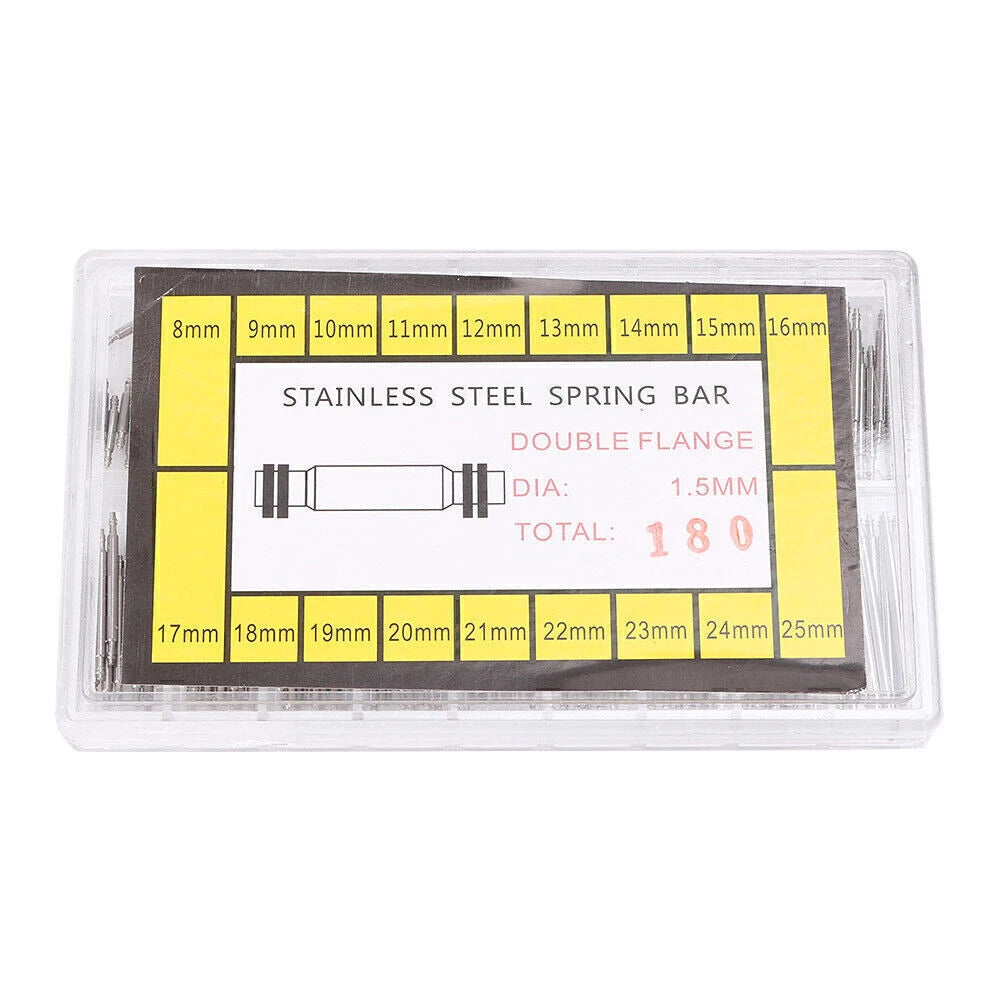 Set of 180 Spring Bars for DIY Watch Bands (8-25mm)