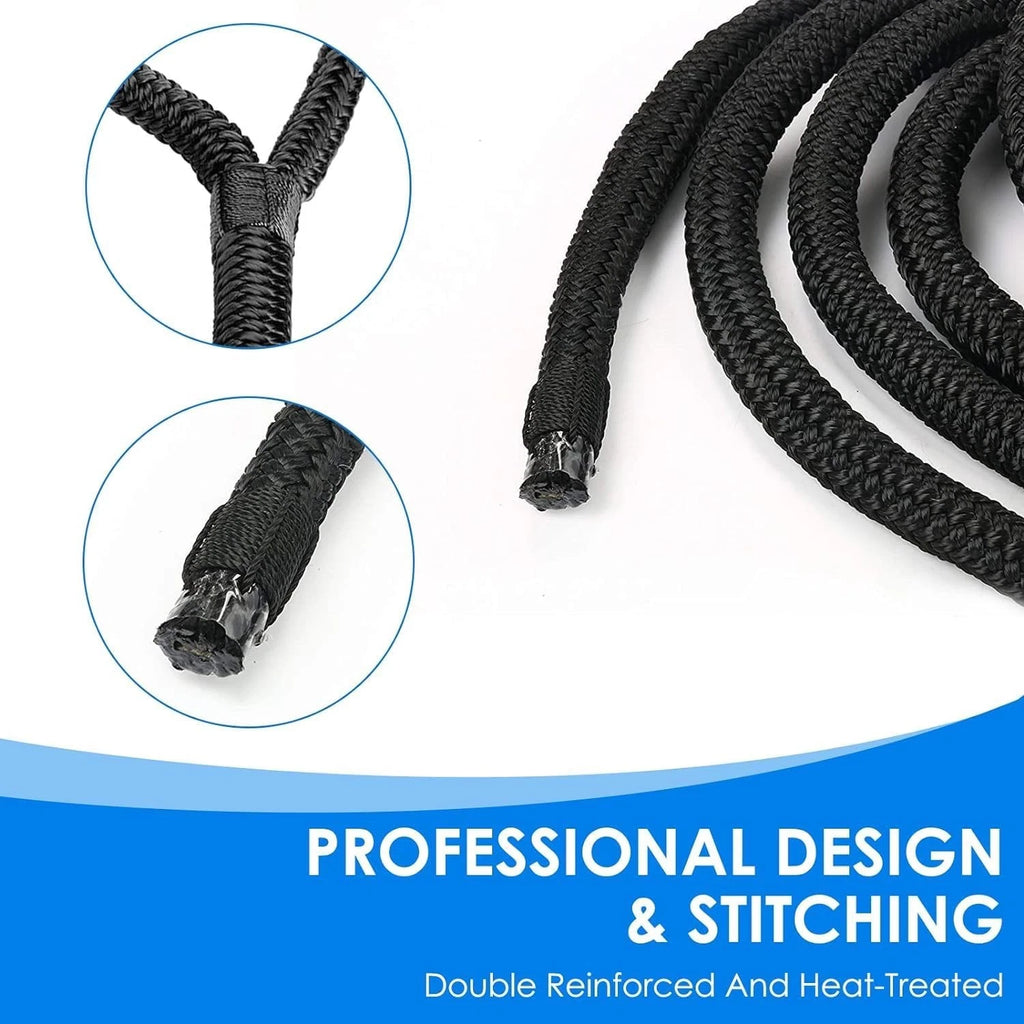 Set of 4 Dock Lines for Boat 1/2 in 25 FT Double Braid Nylon Black