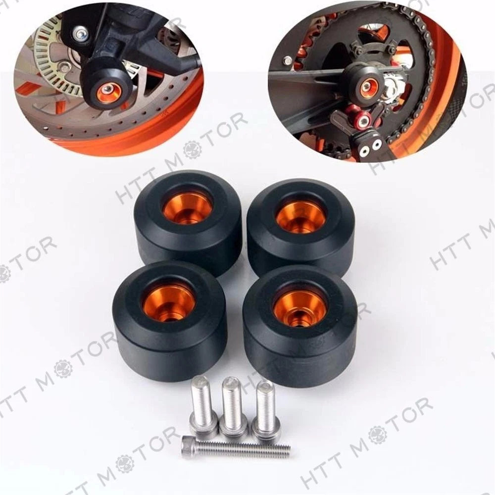 Front Rear Fork Wheel Frame Slider Crash Protector for KTM RC 125 200 390 (2014–2023)