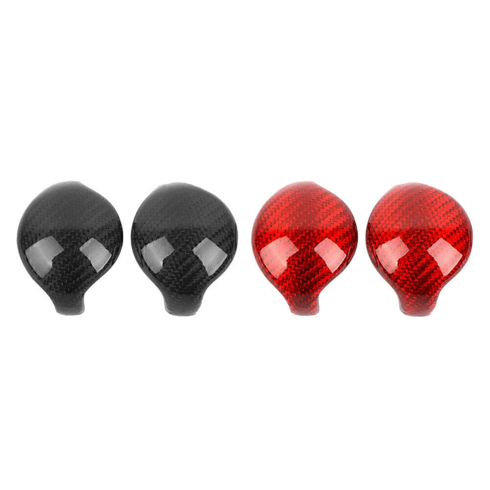 2X Carbon Fiber Gear Shift Knob Trim Cover for Ford Mustang (2015–2019)