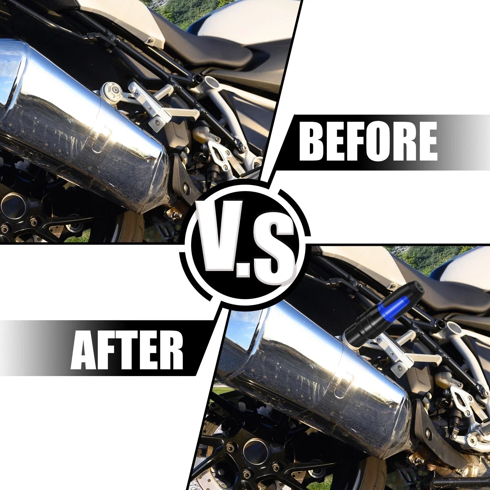 Frame Exhaust Slider Anti-Collision Protector Blue for BMW R1250