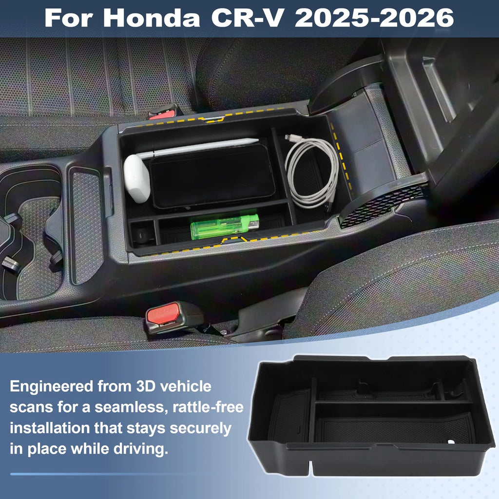 Center Armrest Storage Box Organizer Tray for Honda CR-V (2025–2026)