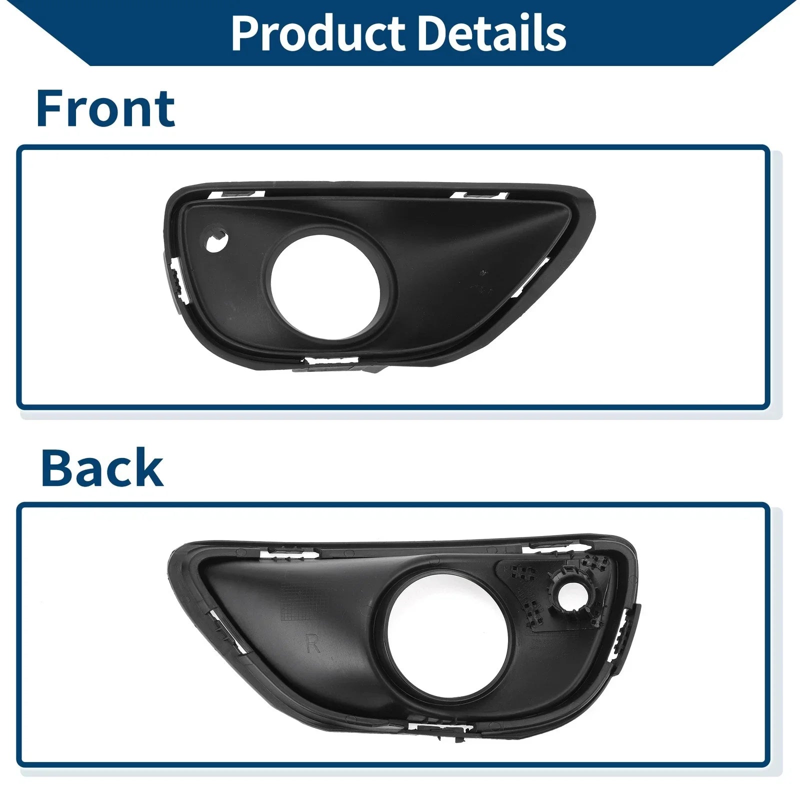 Front Right Fog Light Grill for Porsche Cayenne (2011-2018) - Black