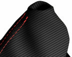 Carbon Fiber Automatic Shift Boot Cover for BMW E60 (2004–2007) Red Stitch