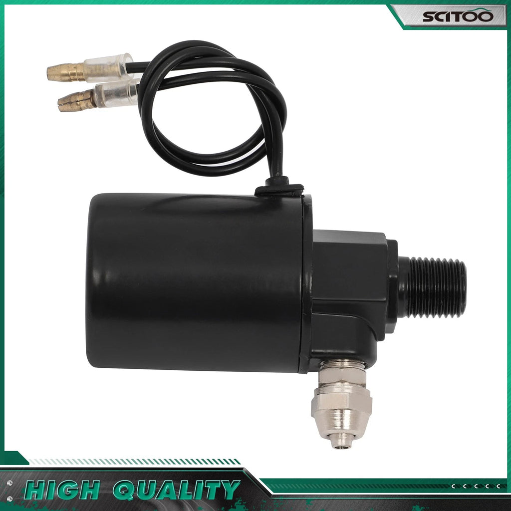 1/4" NPT Electric Air Valve Solenoid for Train Horn 200 PSI 12V Black