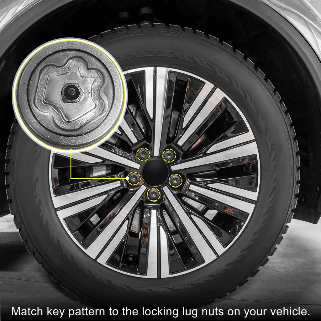 C Auto Wheel Lock Lug Nut Anti Theft Screw Removal Key for Audi A4L A5 A6L Q2L (2010–2023)