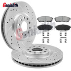 Front Drilled Rotors & Ceramic Brake Pads for Nissan Versa Sentra (2007–2012)