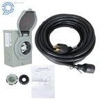 30 Amp Generator Cord and Power Inlet Box for NEMA L14-30P L14-30R
