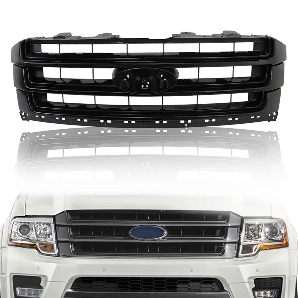 Front Grille Center Mesh for Ford Expedition (2015–2017) Gloss Black
