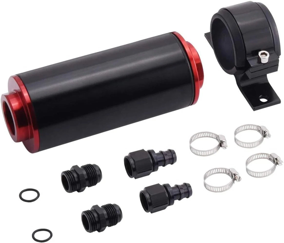 Inline Fuel Filter 100 Micron Cleanable 6AN Adapter for Universal Applications