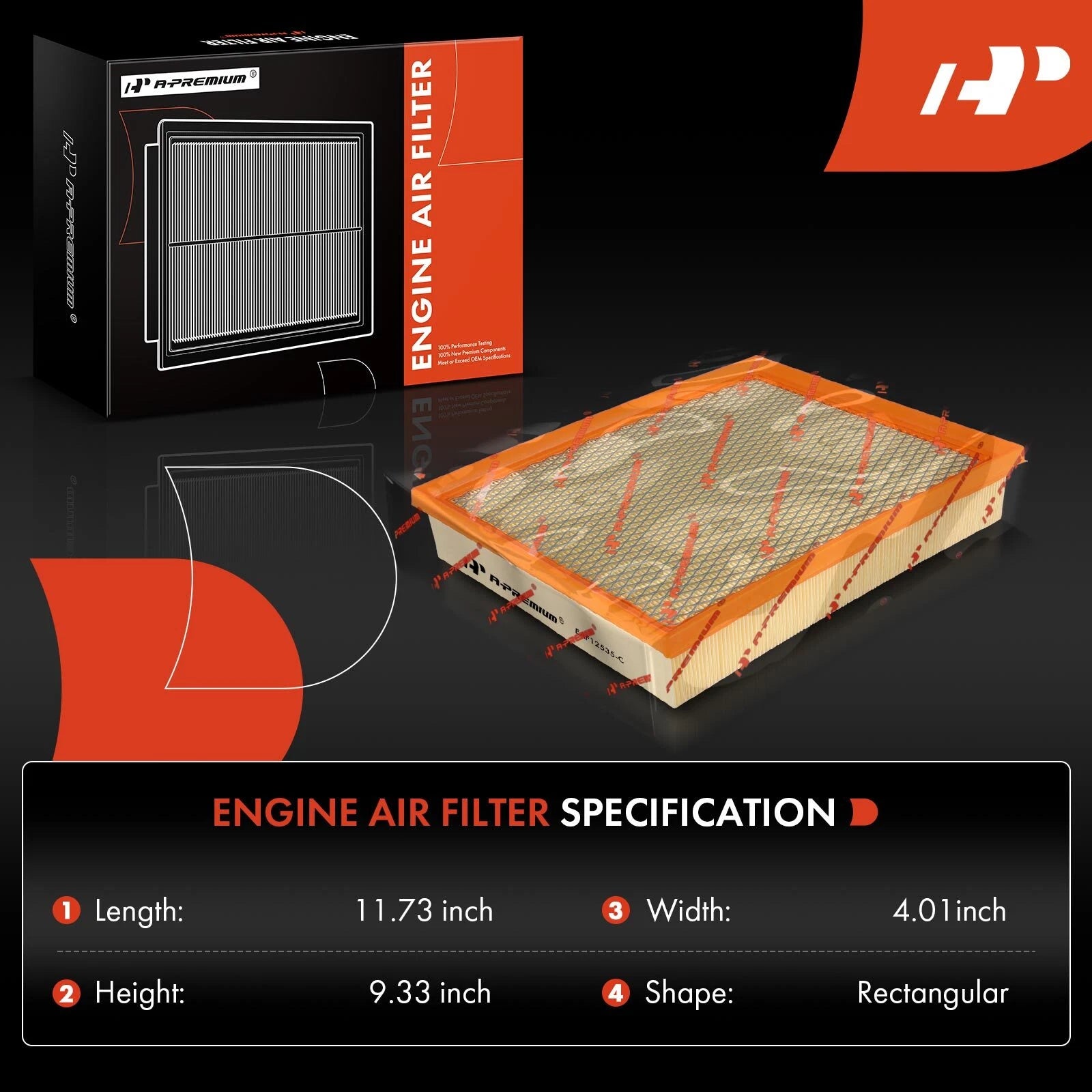 Engine Air Filter for Ford Ranger (2019-2023) L4 2.3L Gas