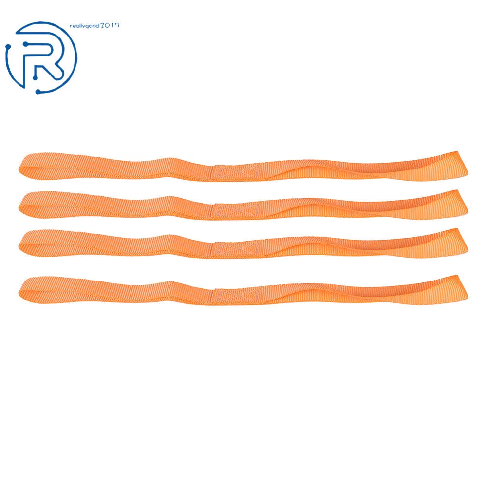 Set of 4 Orange Steel 2200 LB Ratchet Tie Down Straps with Break Lock S Hooks