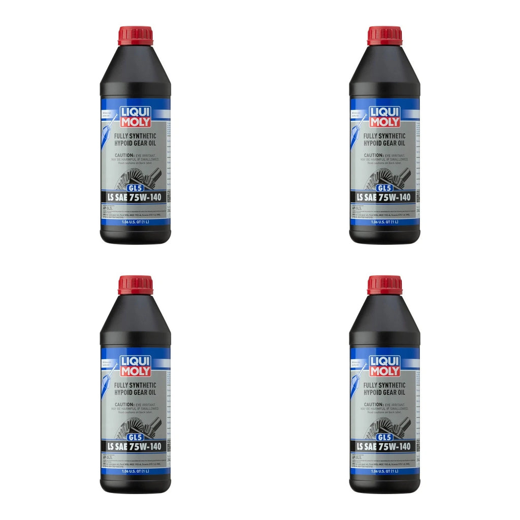 Set of 4 Liqui Moly 1L Fully Synthetic Hypoid Gear Oil GL5 LS SAE 75W-140 for vehicles