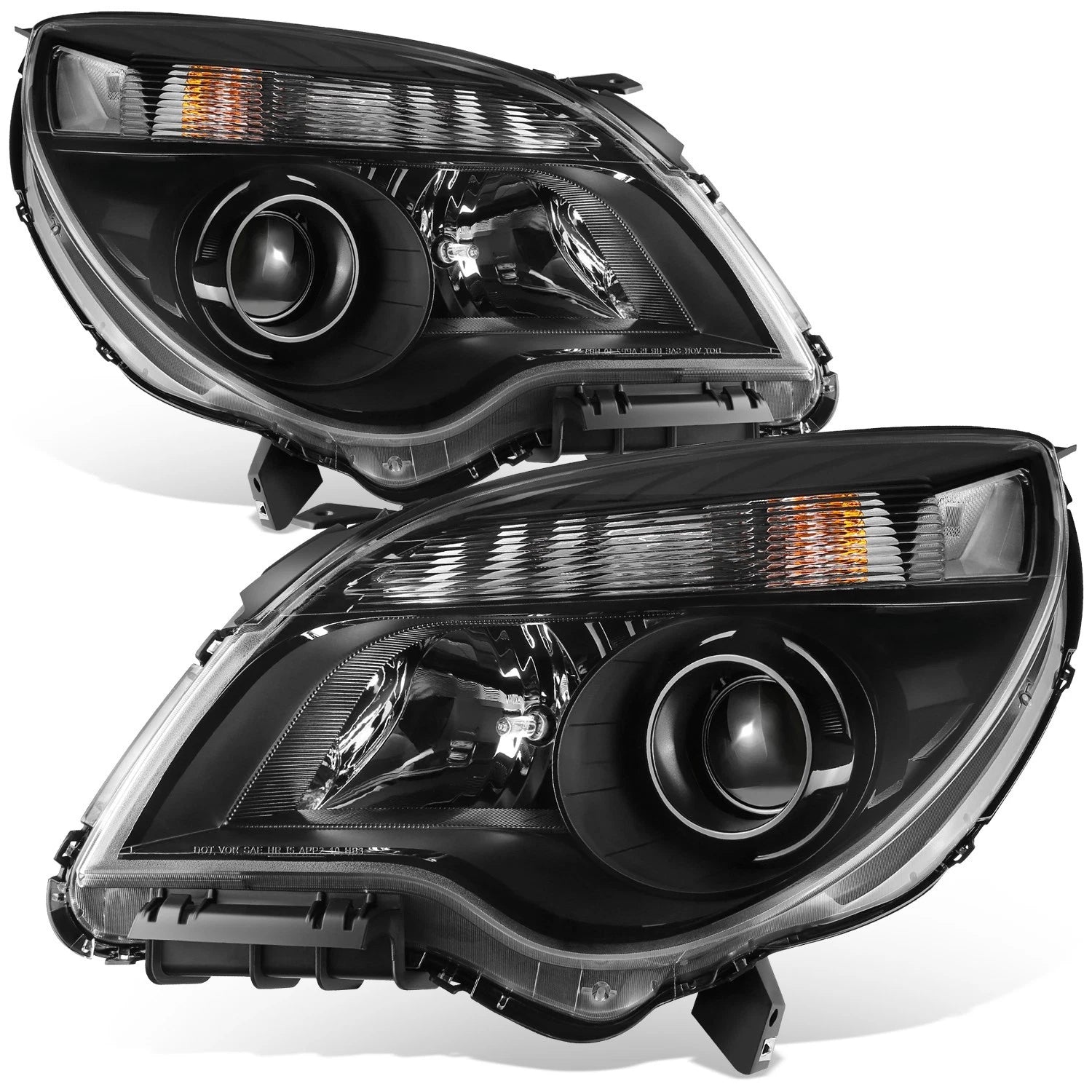 Set of 2 Projector Headlights for Chevrolet Equinox (2010–2015) OE Black Housing Amber